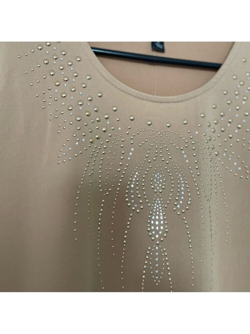 Tan Long Sleeve Embellished Top - Picture 7 of 15